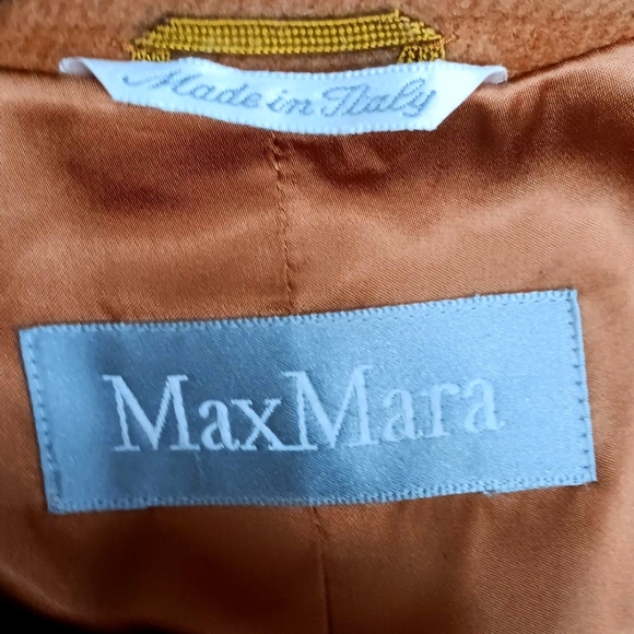 Max Mara Wool Coat VTG Luxury Mob Wife Single Breast Burnt Orange W10 Old Money - Picture 3 of 12